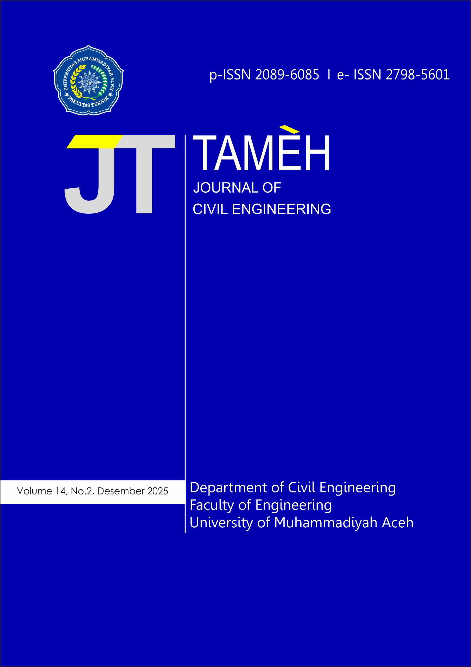 					View Vol. 14 No. 2 (2025): Tameh: Journal of Civil Engineering
				